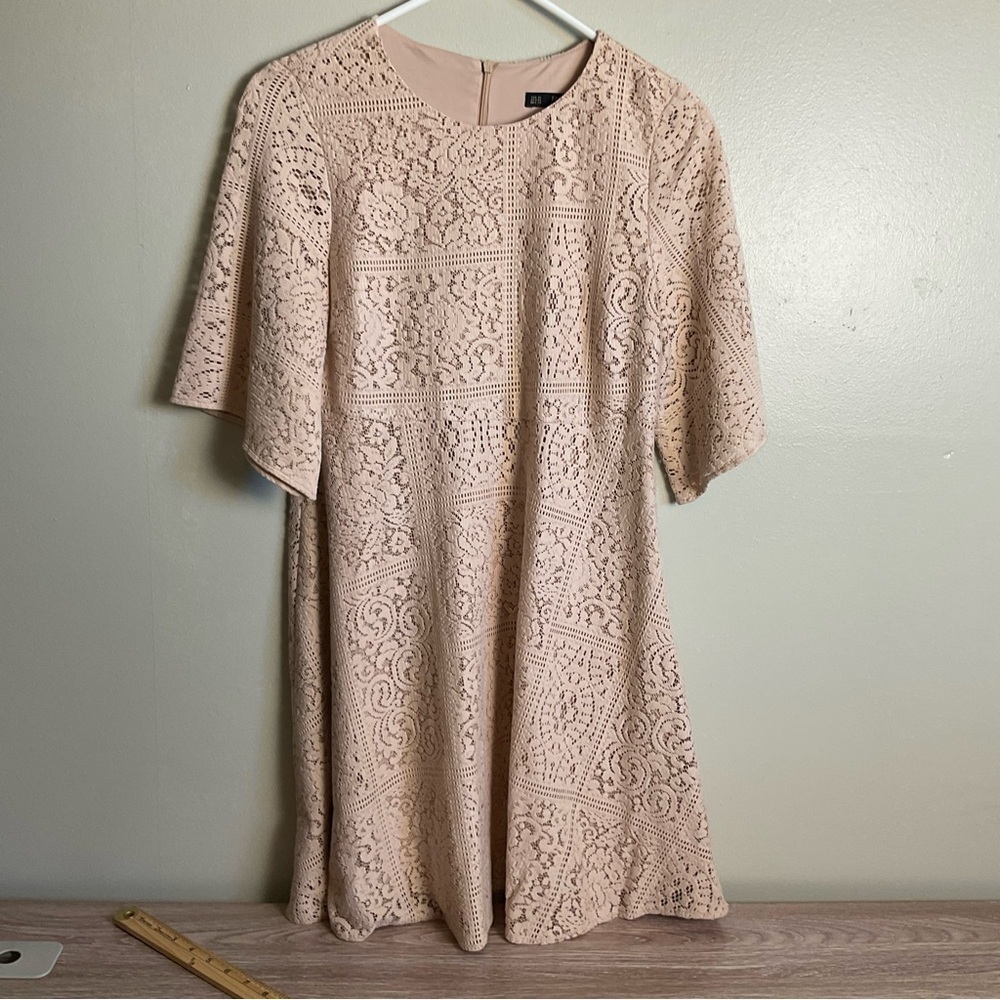 Zara Basic Collection Lace A-Line Dress Blush Nude Size XS - Picture 2 of 8